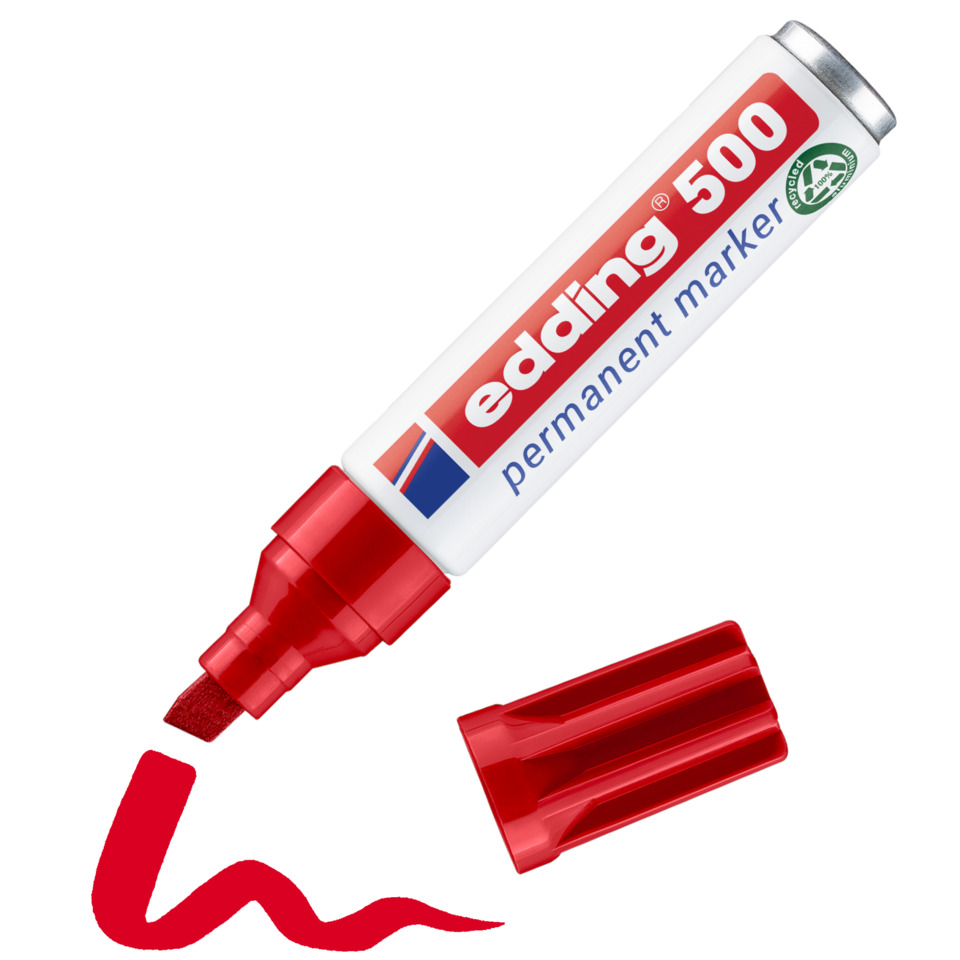Permanentmarker, Roter Marker, Feiner Punkt, Markerstift, Edding 500
