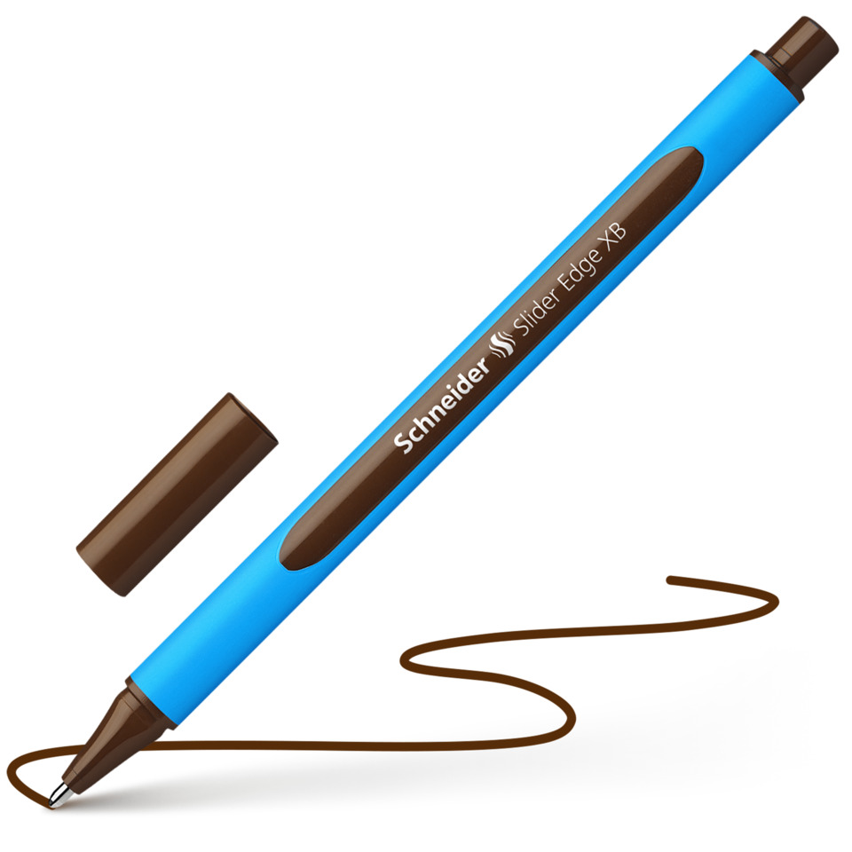 Marker, Stift, Braune Tinte, Blauer Gehäuse, Slide Edge XB