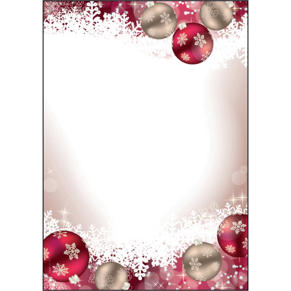 Weihnachtsrahmen, Ornaments, Snow pattern, Red/White, Ball Ornament