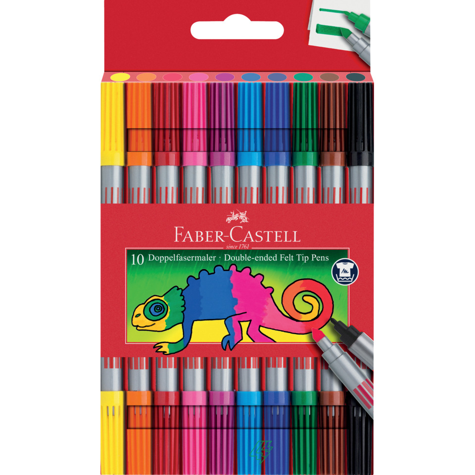 Filzstifte, Marker, 10er Set, Farbmarker, Doppelspitzen