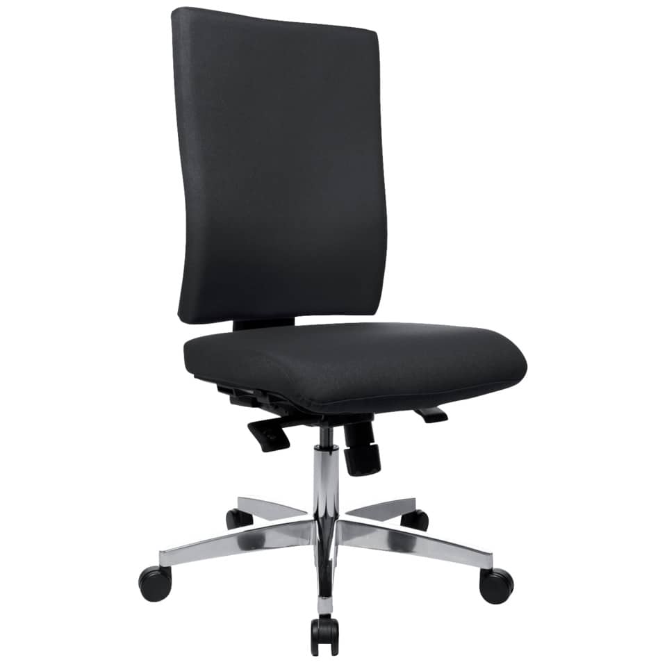  Bürostuhl, Schreibtischstuhl, schwarz, Metallbasis, Rollenstuhl