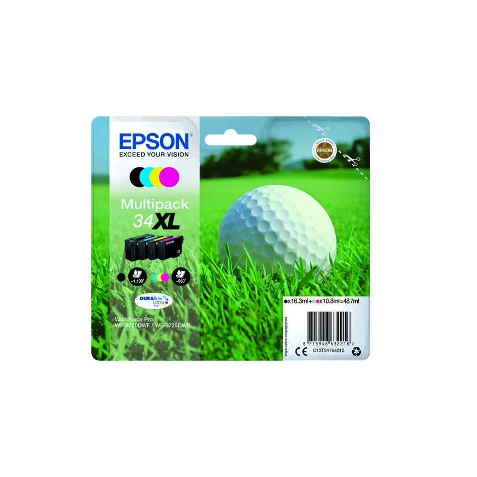 Golfball, Weiß, Golfball, Verpackung, Druckerpatrone, Tintenpatrone, Druckerpatrone, XL-Größe, Multipack, Epson