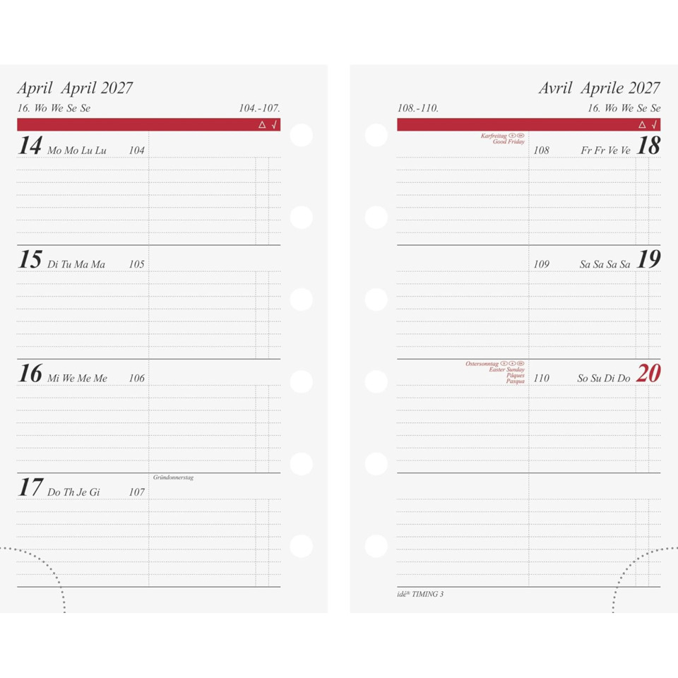 weeks-dated-planner, calendar-pages, April 2027, week-at-a-glance, date-stamped-planner