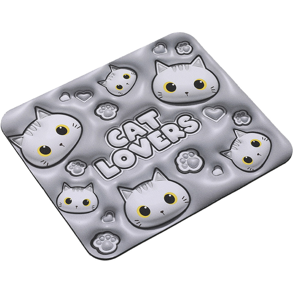 Mausmatte 3D Cats, weiß/grau ITOTAL XL2552D