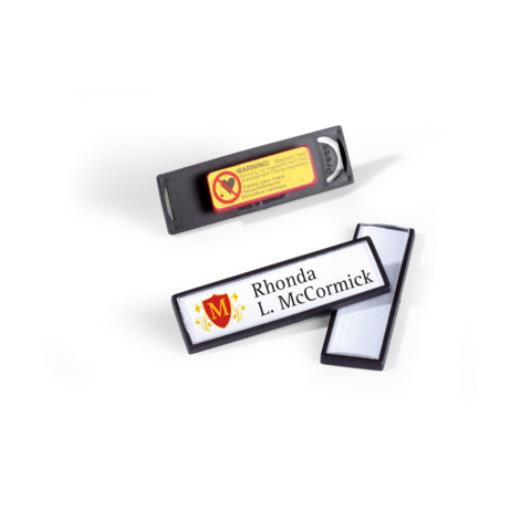 Namensschild CLIP CARD mit Magnet, Kunststoff, schwarz-glasklar, 67 x 17 mm, 25 Stück DURABLE 8132 01
