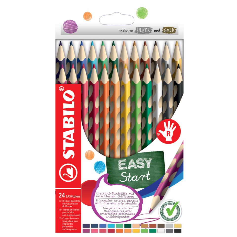Buntstifte, Buntstifte-Set, 24 Farben, leichtes Anspitzen, Holzstifte
