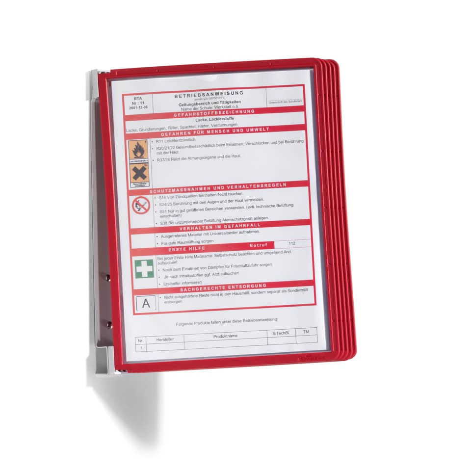 Feuerlöscher, Notfallausrüstung, rote Farbe, Etikett, Wandmontage