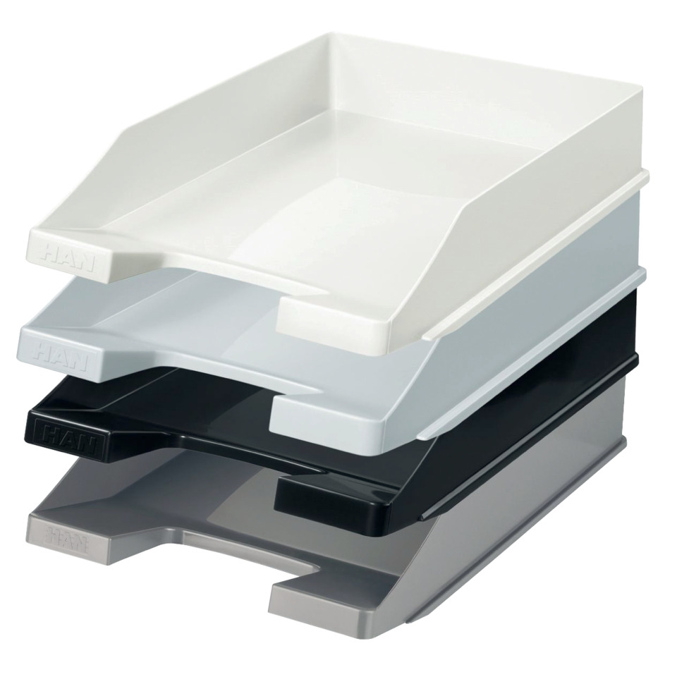 ordertray, document tray, stackable, gray, white