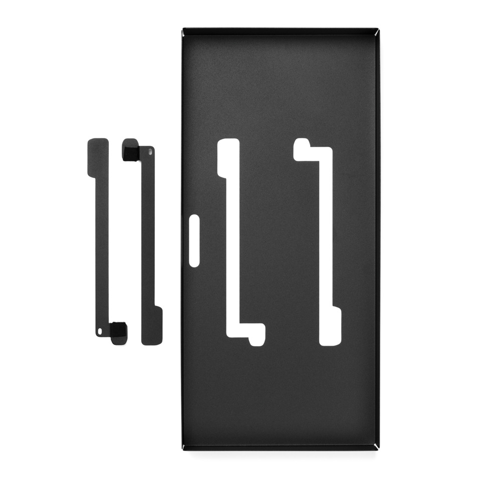 smartphonezubehör, inhalt der verpackung, metallklammern, kartoneinsatz, schwarz