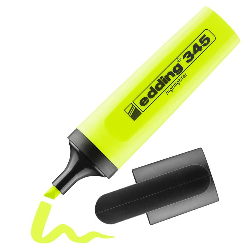 highlighter, neon gelb, Marker, fluoreszier, ed ding 345