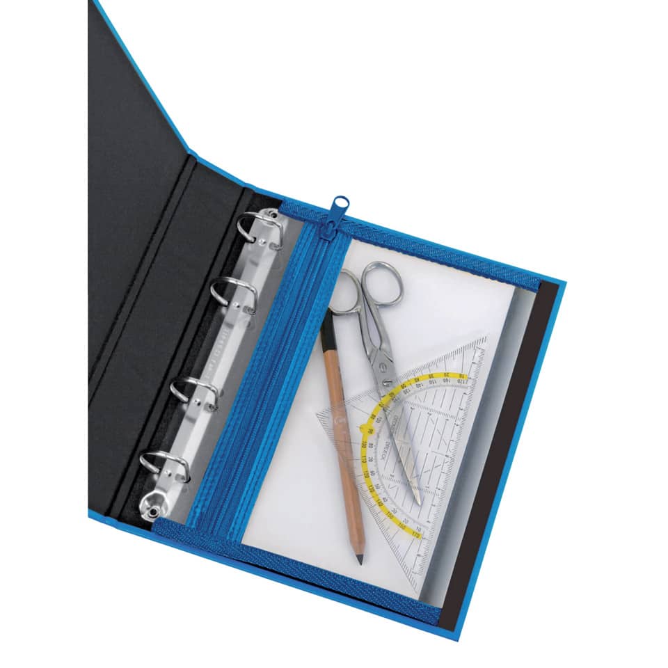 Schreibtisch-Ordner, Ringordner, Bleistift, Schere, Protractor