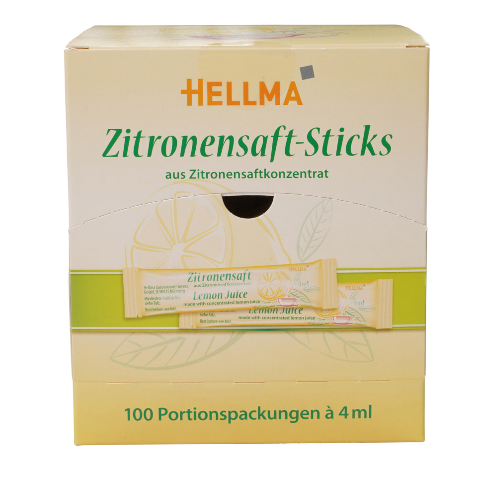 Zitronensaft-Sticks, Zitronensaft, Lemon Juice, 4ml, 100 Portionpackungen