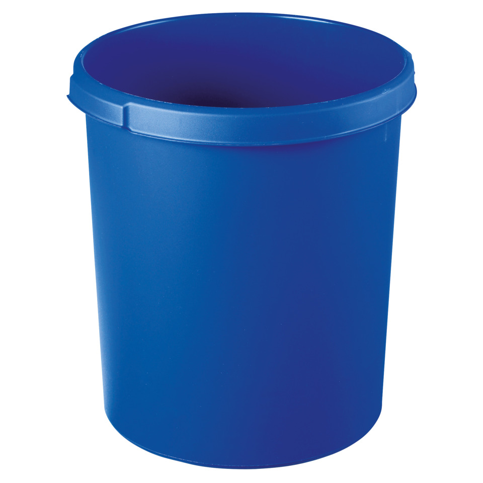 Mülleimer, Abfalleimer, Kunststoff, Blau, Rund