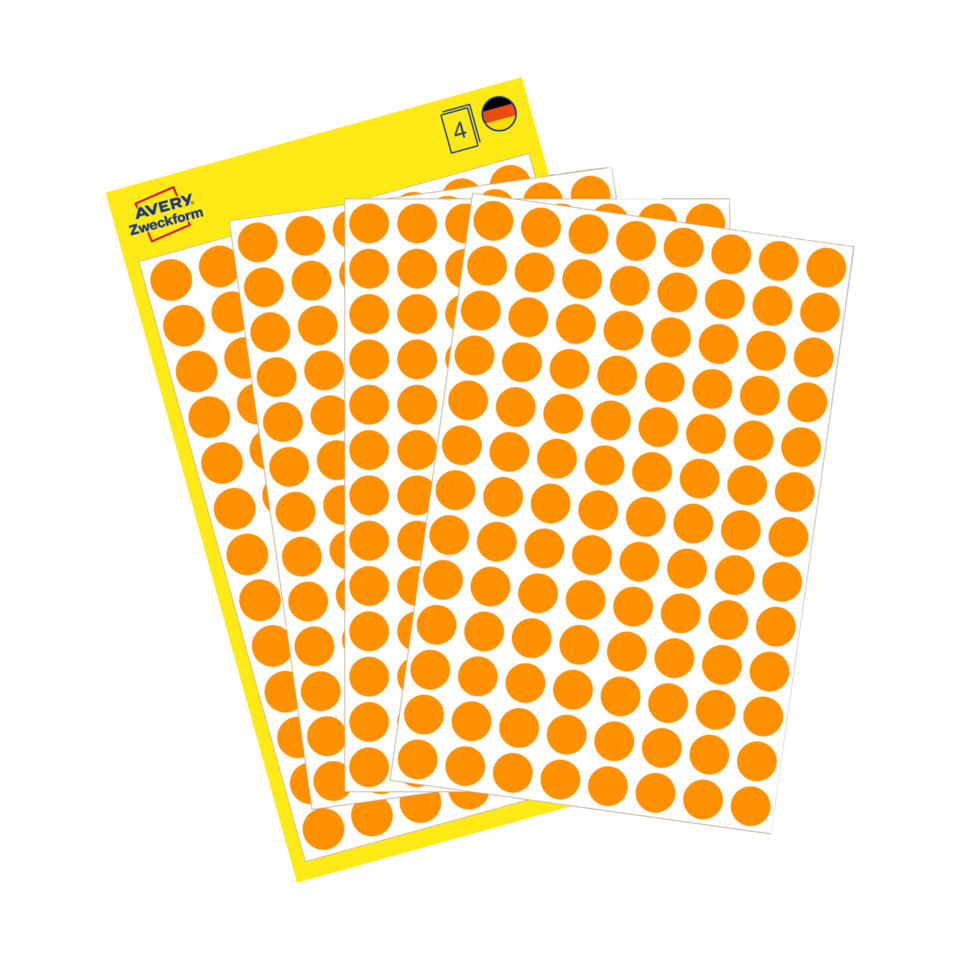 Nadeldruckaufkleber?, orange Punkte, Aufkleberbogen, Stickerblatt, Etikettenblatt