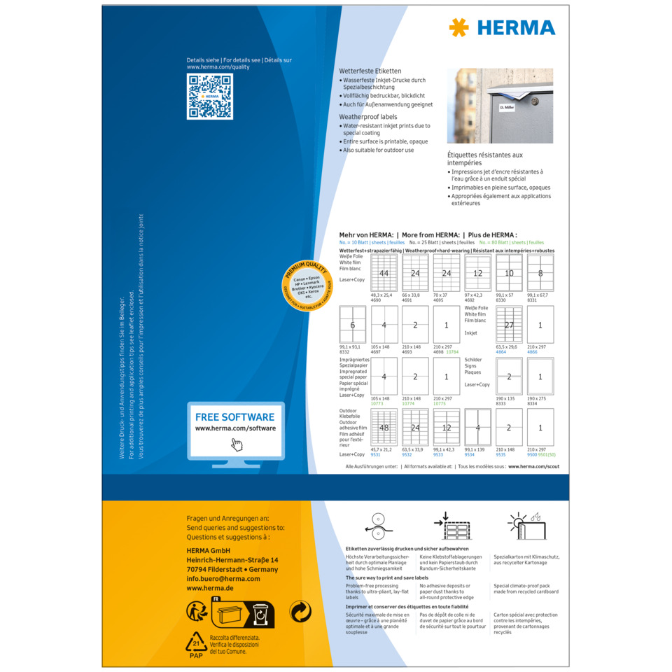 Verpackung, Plakat, Blau, Grafik, HERMA