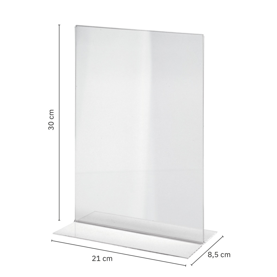 Display stand, Acrylic panel, Clear, Rectangular, 30 cm height