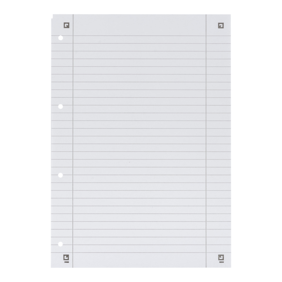 Notizbuch,  liniertes Papier,  lose Blatt, weiß, Lochung