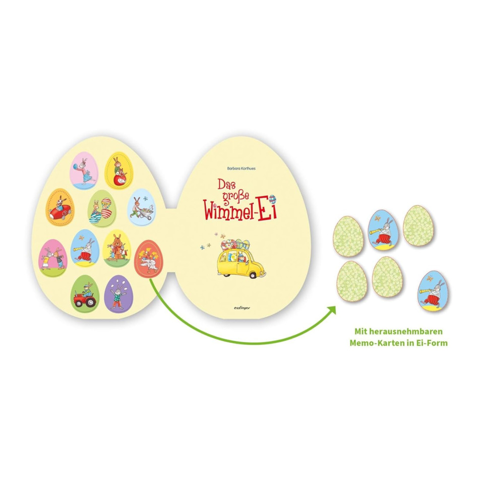 Osterei, Memokarten, Wimmel-Ei, Pappset, Auto