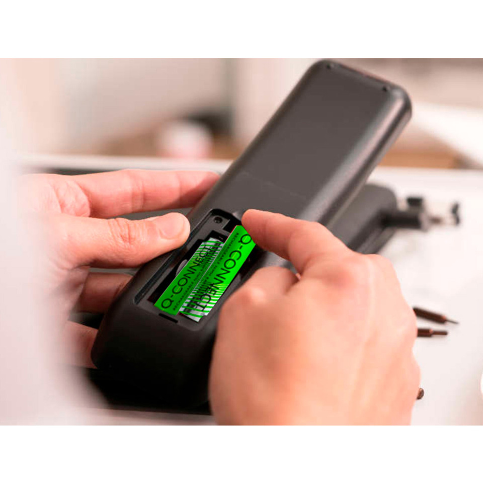 Batteriefach, Akku, Kartenhalter, Schnittstelle, Grüner Akkuetikett