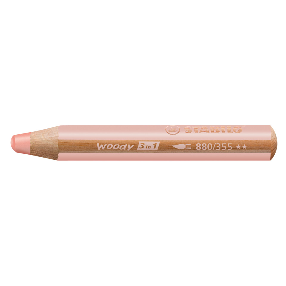 Kohlestift, 3in1, Zartrosa, Holzoptik, Einsatzstift
