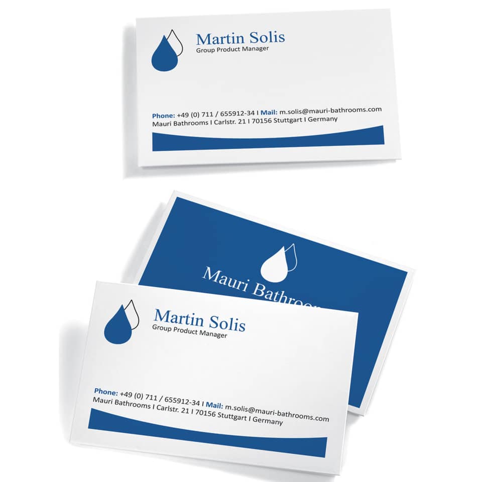 Visitenkarte, Kartendesign, Blau, Logo, Kontaktdaten