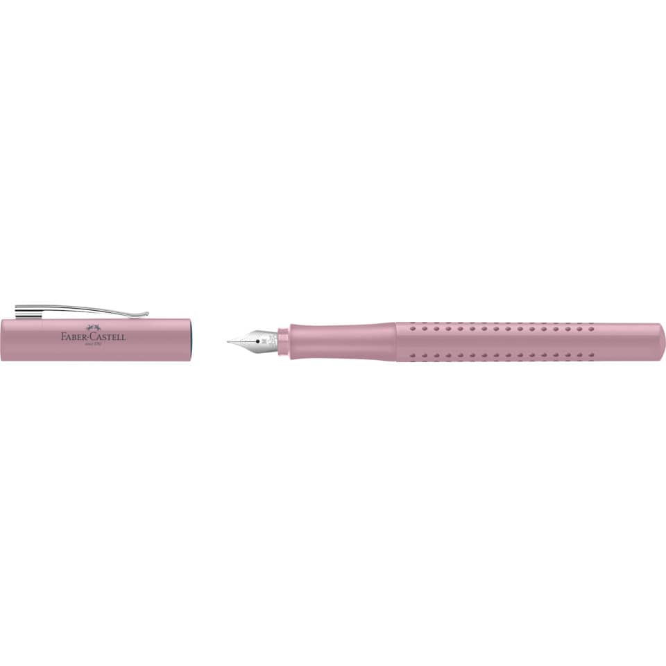 Fountain pen, Ink pen, Pink, Metal body, Grip pattern