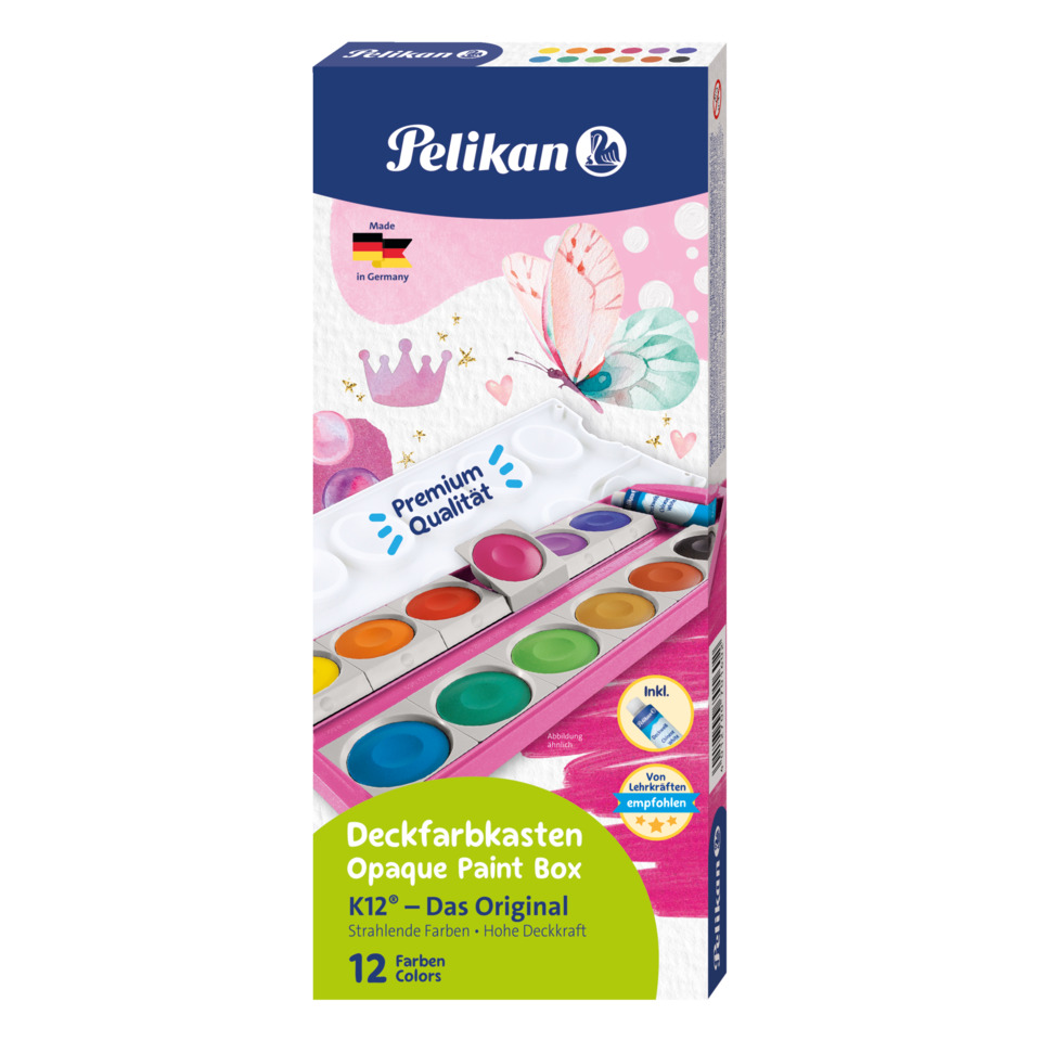 Aquarellfarben, Deckfarbkasten, Kleine Malbox, 12 Farben, Farbenkasten