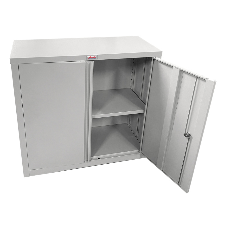 Schrank, Küchenschrank, Metallschrank, Schiebetür, Regalboden