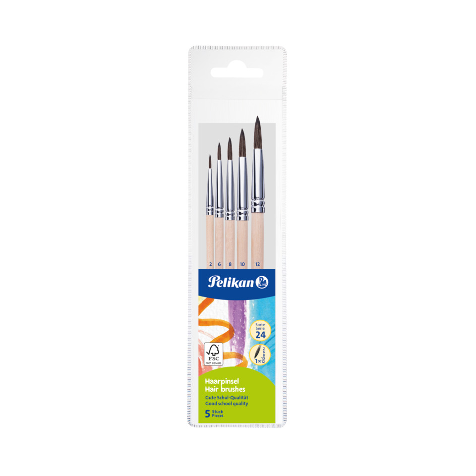 Pinselset, Haarpinsel, Nassharpinsel, Malpinsel, Pelikan
