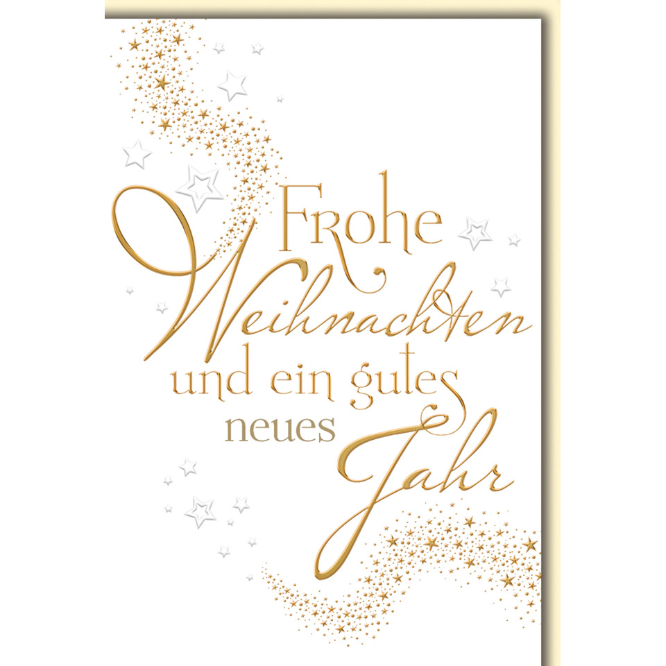 weihnachtskarte, grusskarte, goldene schrift, sternendesign, feierliche grusskarte