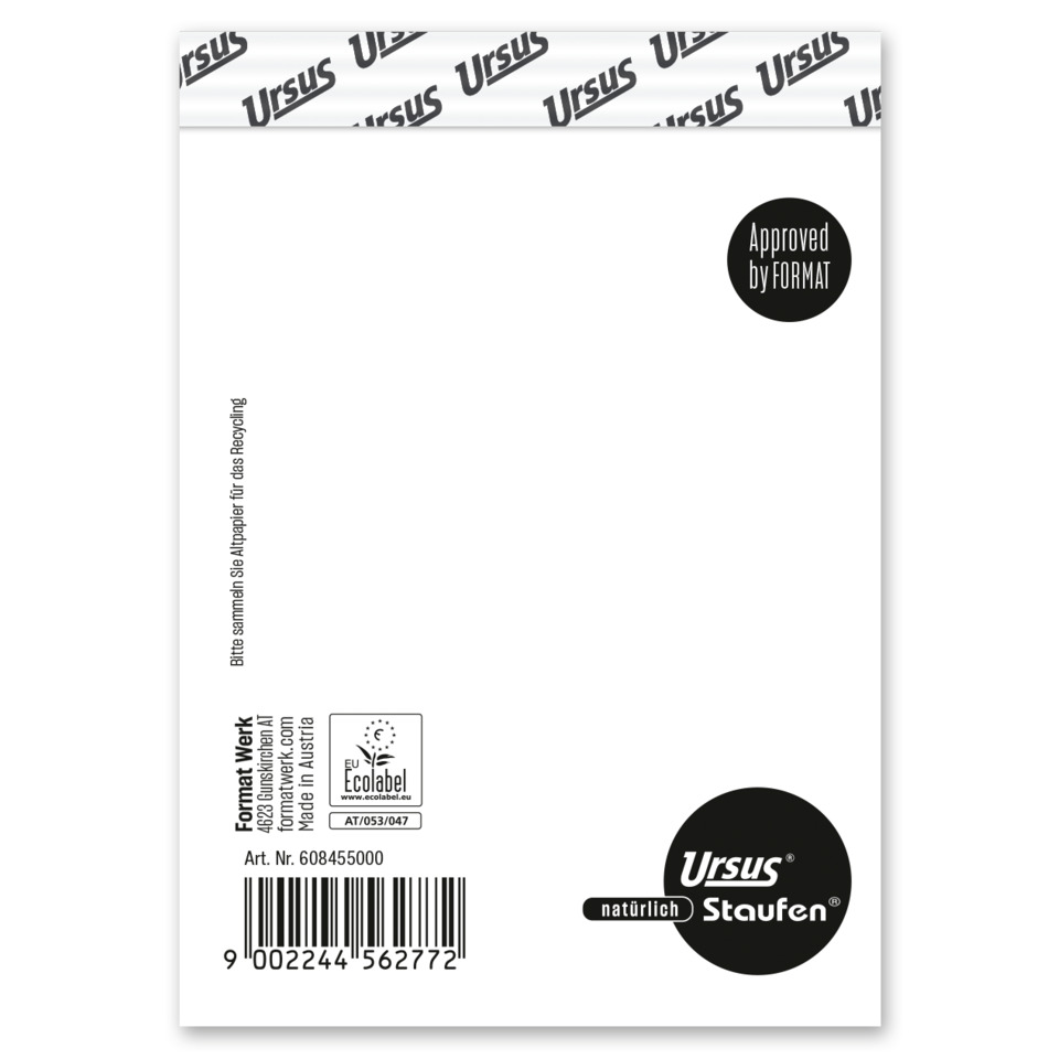 recycling paper, Altpapier, Ursus, EU Ecolabel, Format-Werk
