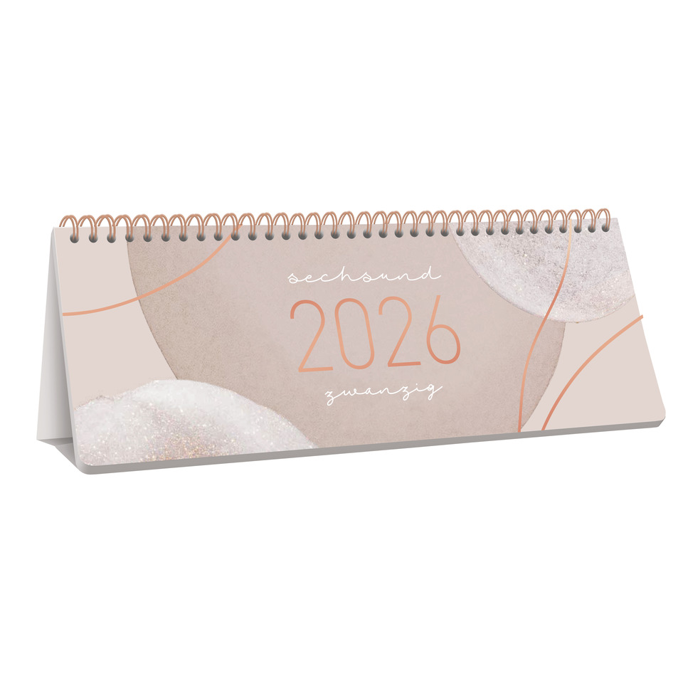 Tischkalender Design Soft 2026, 29,7 x 11 cm, 1W/1S, soft beige HÄFFT 9951-8