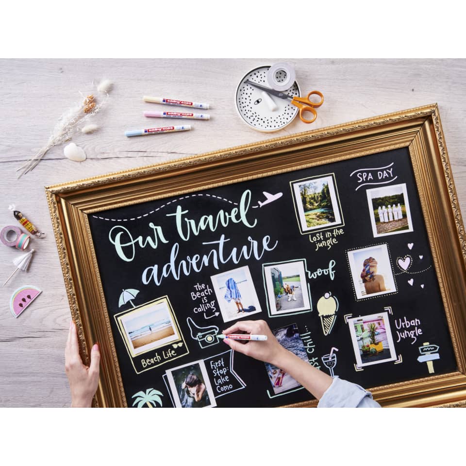  Chalkboard, Foto-Collage, Reise-Board, Rahmen, handschrift