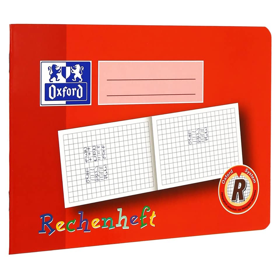 Schuletasche, Rechenheft, Matheheft, Rotes Heft, Gekreuztes Linienraster