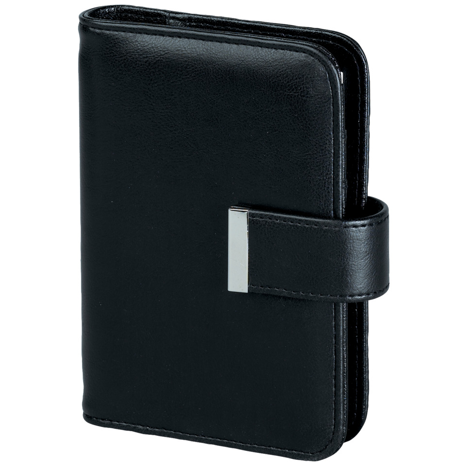 Brieftasche, Leder, Schwarz, Klappbrieftasche, Metallverschluss
