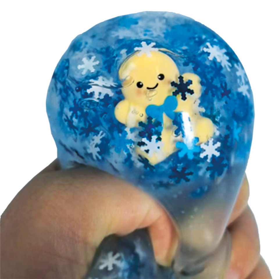 Schneeflocken, Winterball, Gummi-Flex, Spaßball, Aufblasball