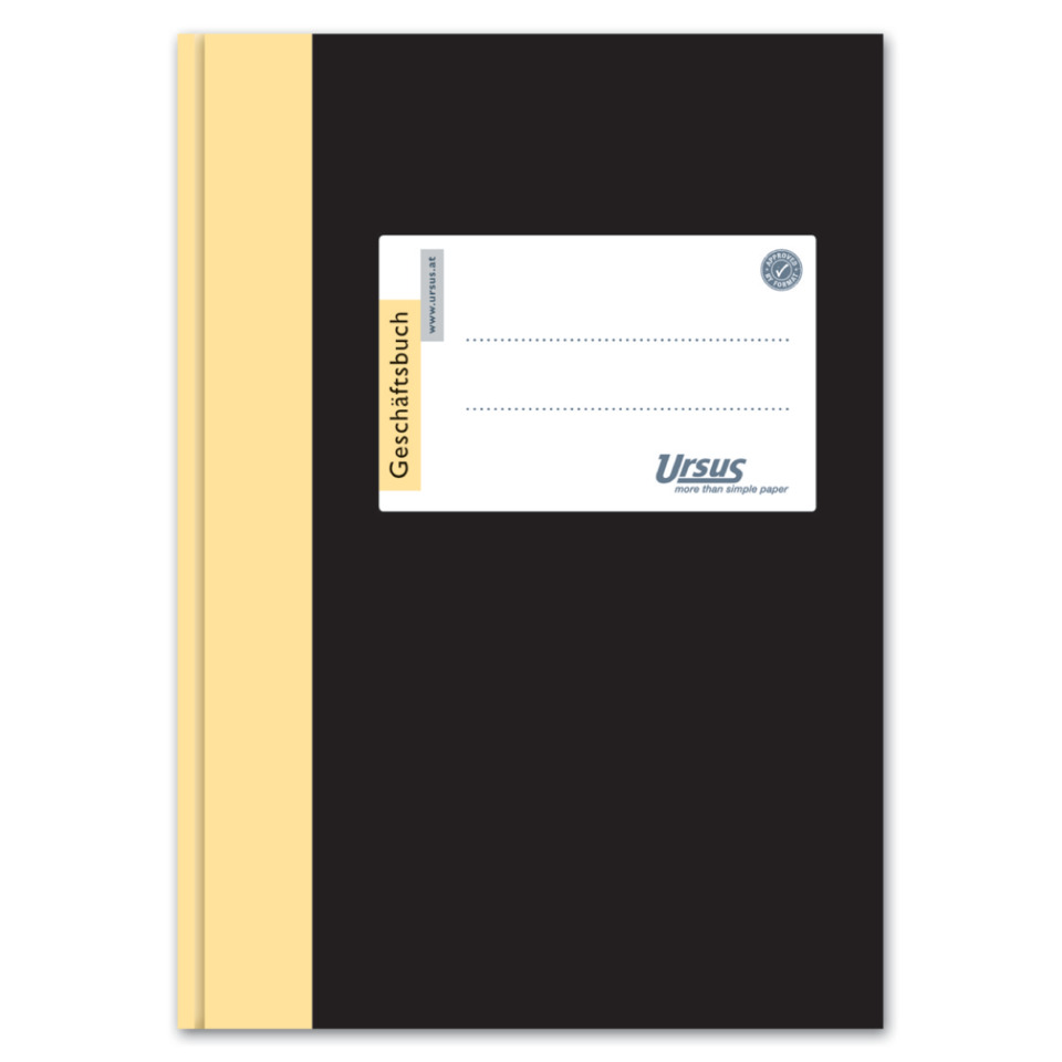 Geschäftsnotizbuch, Notizbuch, Kapitalband, Kartoncover, Ursus