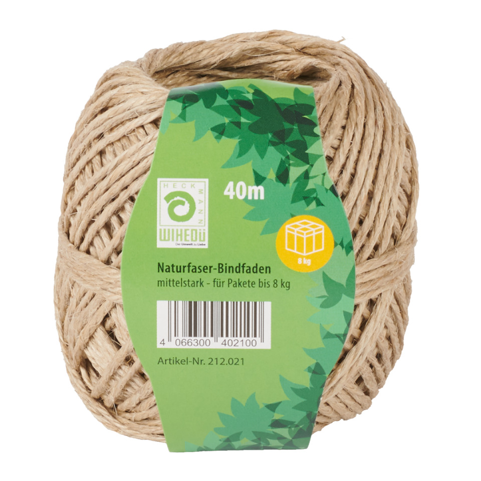 Naturalfaser-Bindfaden, Sisal- bzw Jutebindfaden, 40m, Kordel, 8 kg