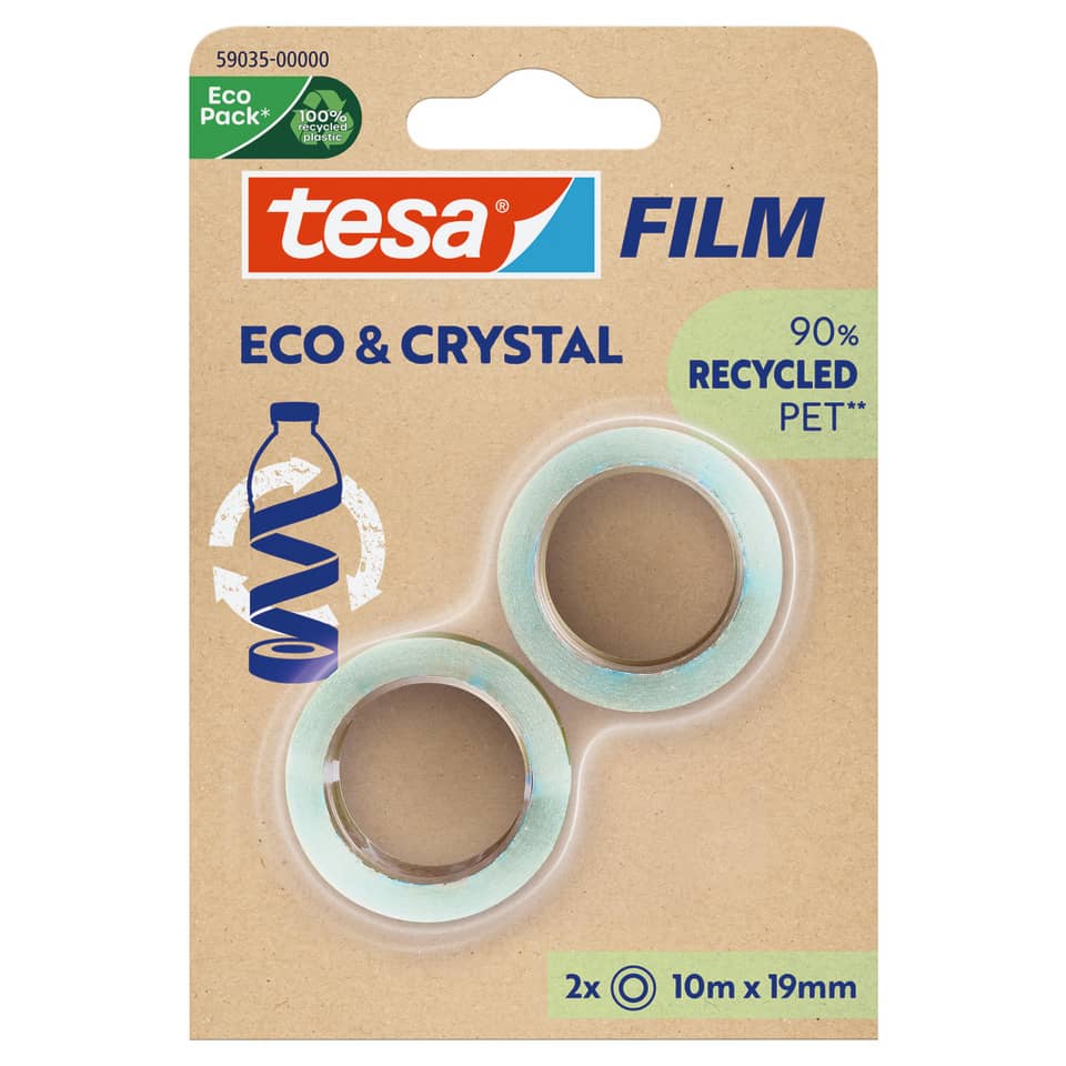 eco film, Klebeband, wiederverwertet, recyceltes PET, zwei Rollen