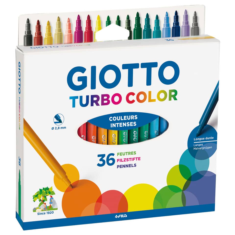 Kunststifte, Filzstifte, Trockenstifte, 36 Farben, Turbo Color