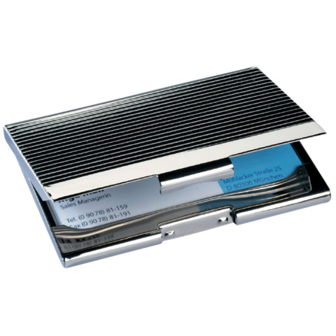 Visitenkarten-Etui, 20 Karten, Chrom, silber SIGEL VZ130