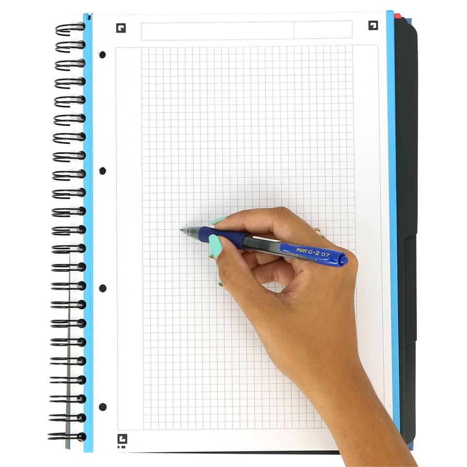 Spiralblock, Graph-Papier, Kunststift, Handschrift, Notizblock