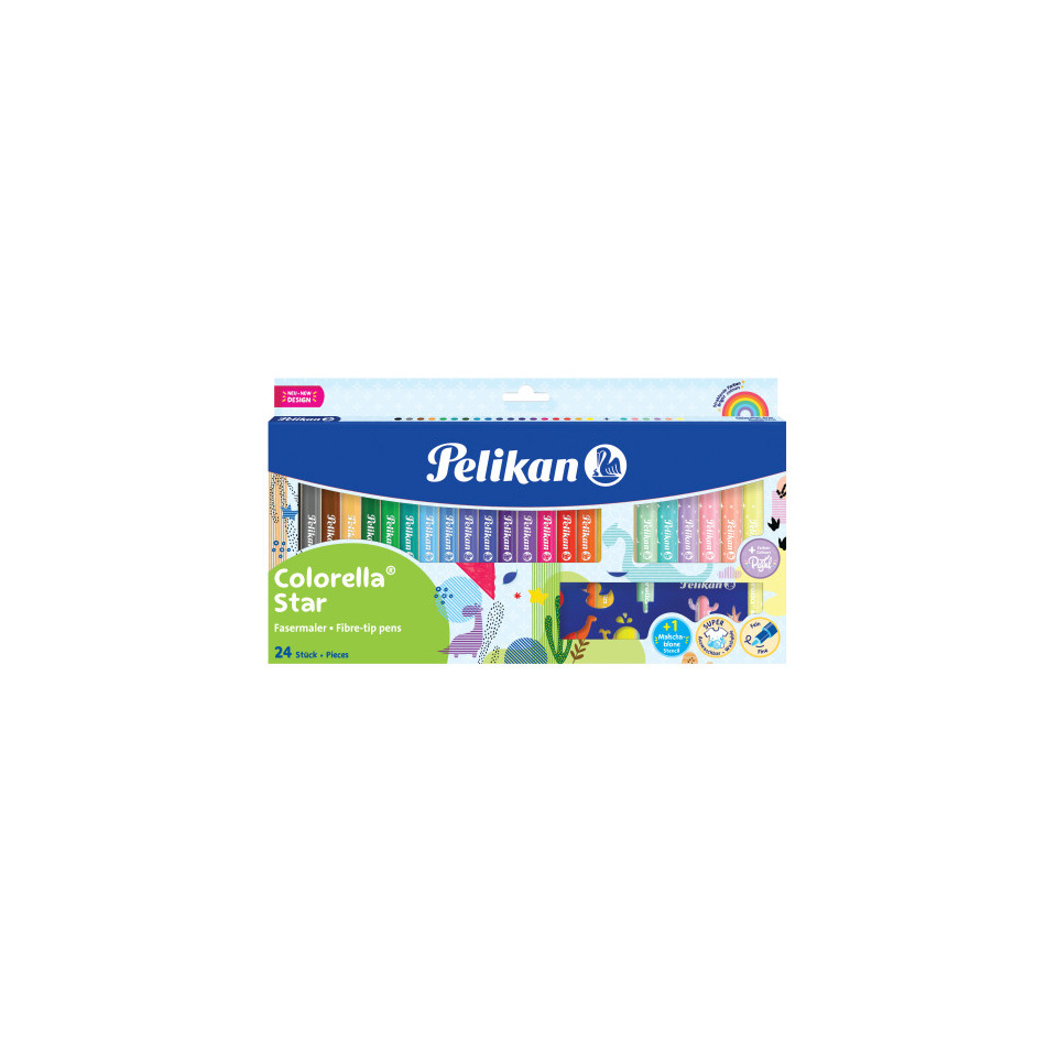 farbstifte, bunt, faserstifte, 24 stück, kiste