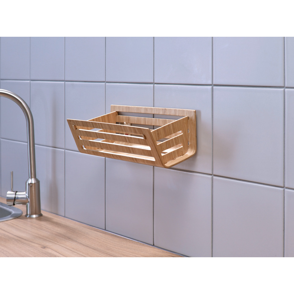 Holzkorb, Korbhalterung, Wandkorb, Küchenzubehör, Holzholzwerkstoff