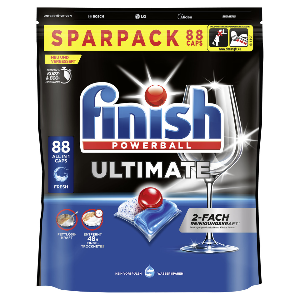 Geschirrspültabs Ultimate Fresh Spülmaschinen Caps, Sparpack, 88 Caps FINISH 3311048