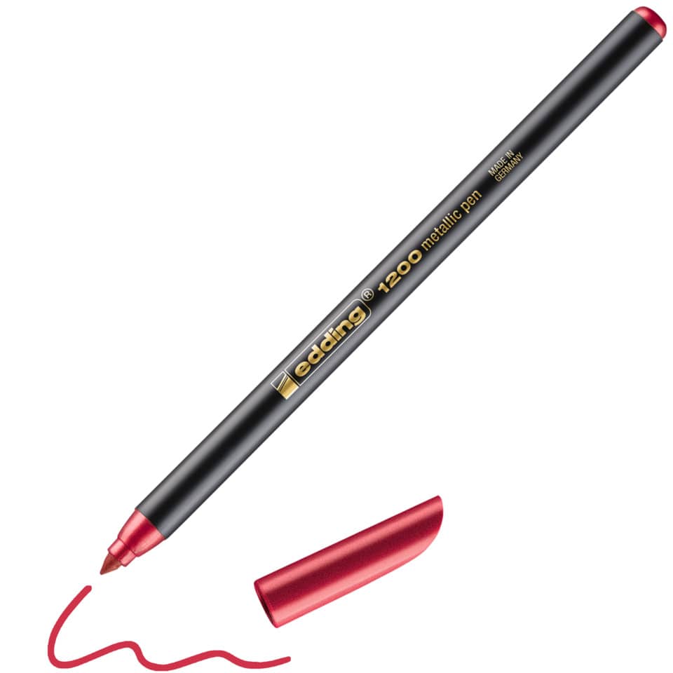 Kugelschreiber, Metallpen, Rot, Gehäuse schwarz, Schreibspitze