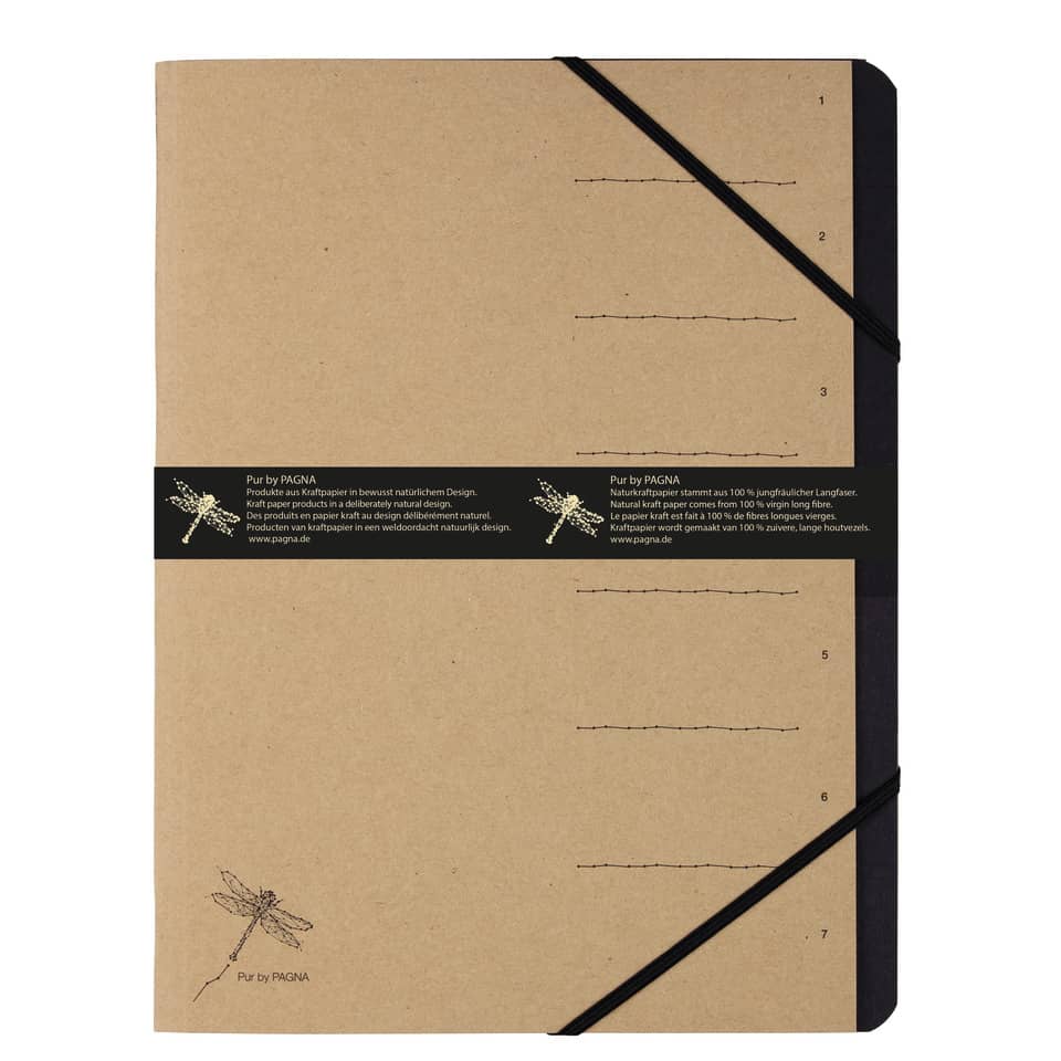 Notizbuch, Hochformat, Schwarzband, Karton, Naturpapier