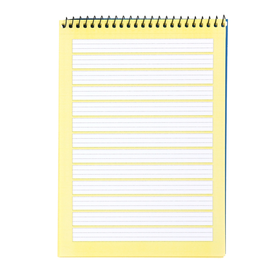Notizbuch, Spiralblock, Gelb, Linierte Seiten, Notizheft