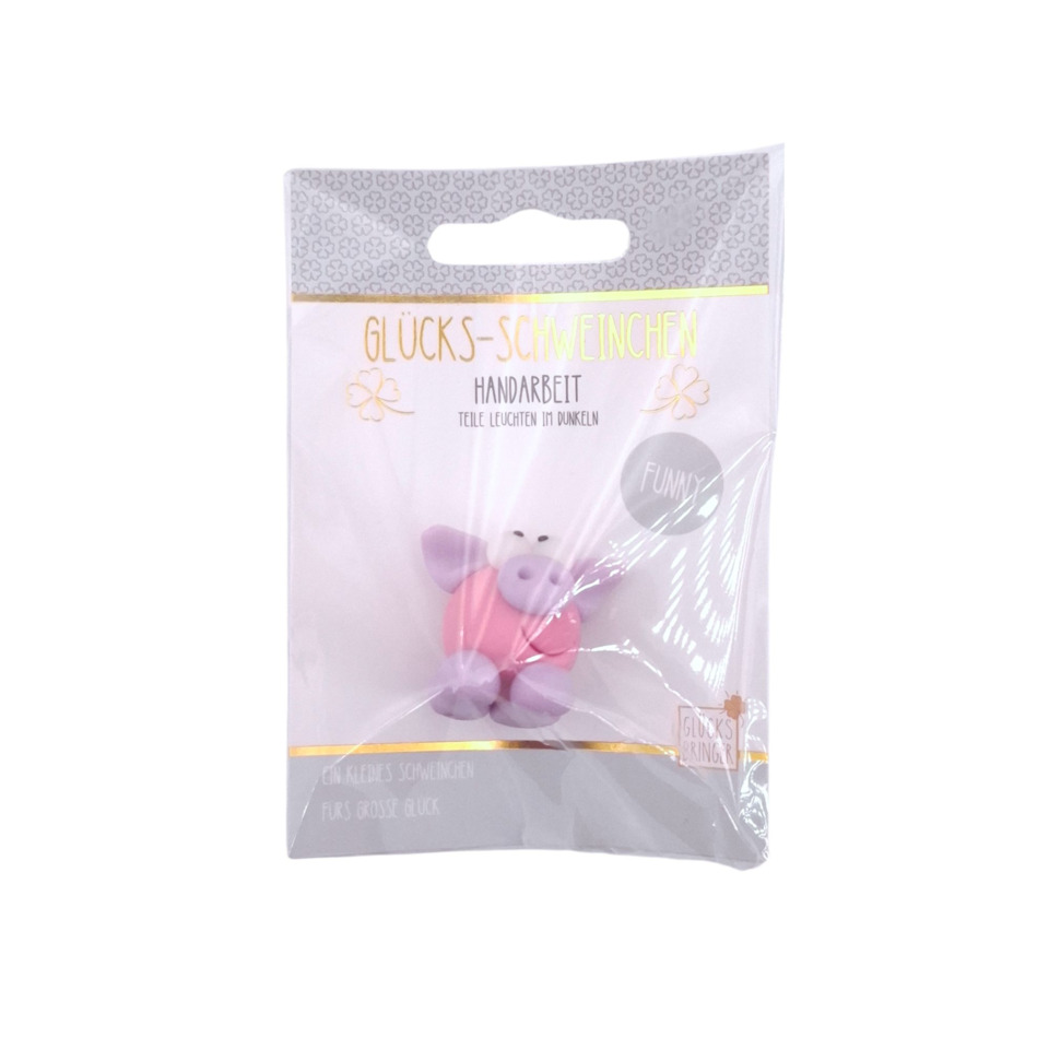 Schmuckfigur, Schweinchen, Handarbeit, Miniatur, Pink