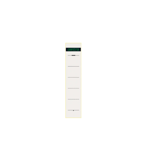 Ordnerrückenschild selbstklebend, 38 x 192 mm, schmal/kurz, 10 Stück, weiß CENTRA 522124